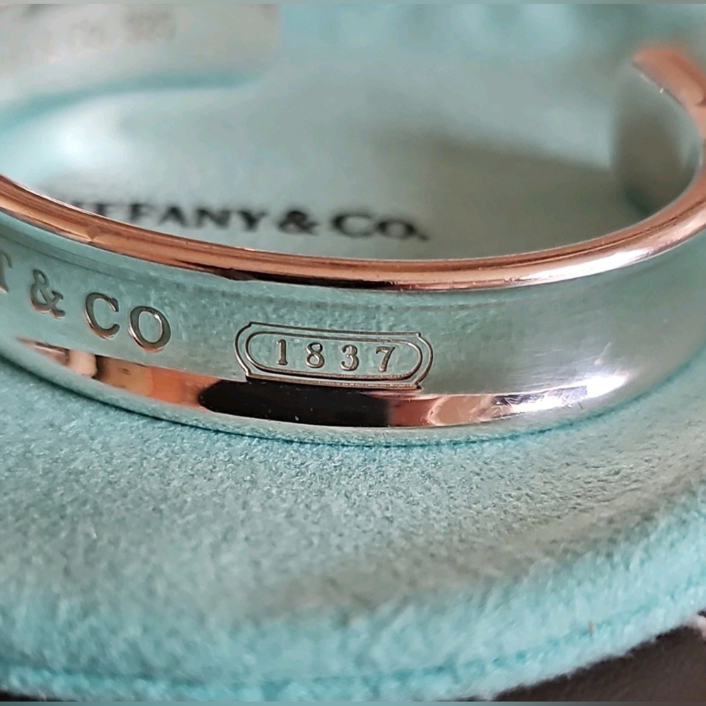 Tiffany & Co 1837 Wide Cuff Bracelet, Sterling Silver 925 - Picture 3 of 10